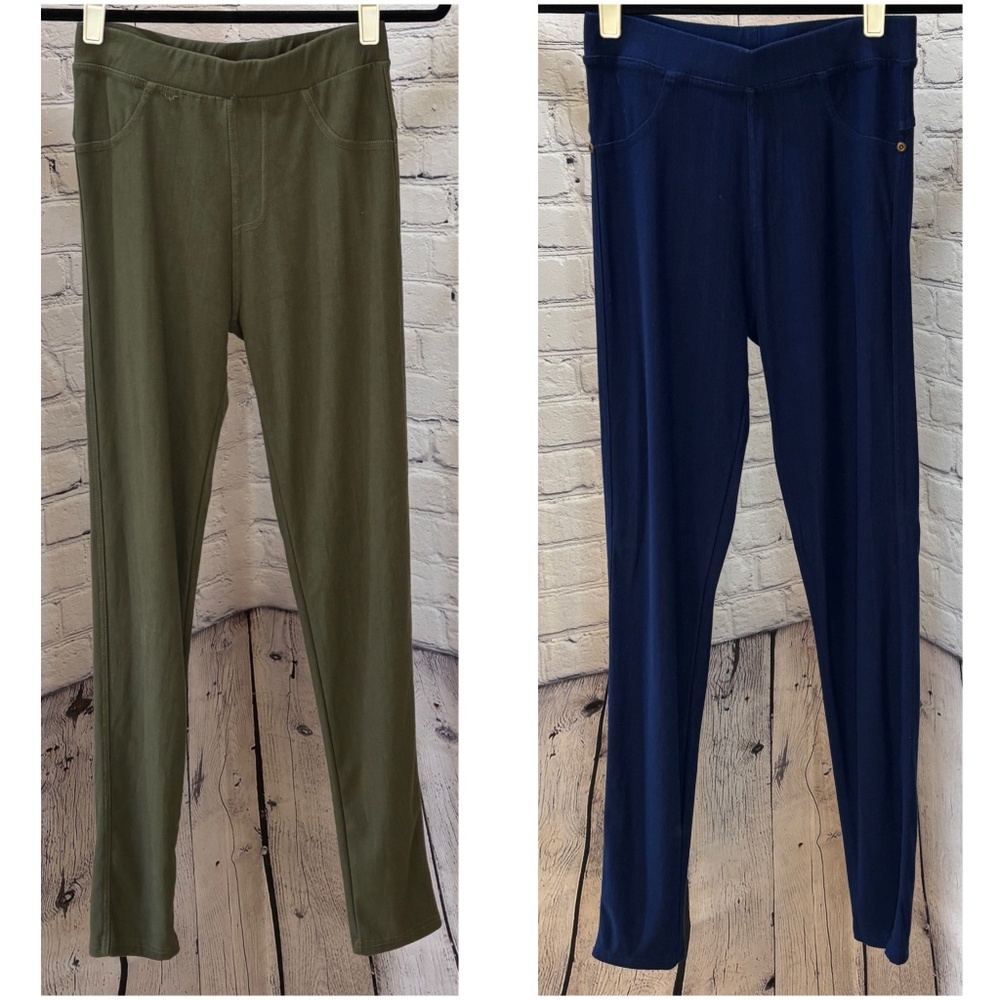 2 pair Conceited Women’s Ava Full Length Stretch Everyday Leggings (OS-Tall)